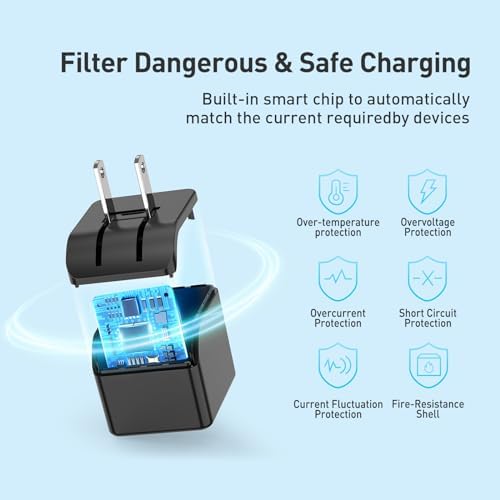 Ultra-Fast i Phone Charger Bundle – MFi Certified 6 FT USB-C to Lightning Cable with 20 W PD3.0 Quick Charge Block for Rapid Power Delivery – Compatible with i Phone 14, 13, 12, SE, 11 Pro Max, XS, XR & i Pad – Durable, Compact Design for Everyday Use