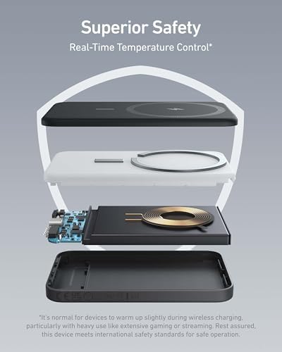 Anker 621 Mag Go Wireless Power Bank – 5,000 m Ah Magnetic Portable Charger for i Phone 12 to 16 Series, Compact Design with USB-C Cable, Fast Mag Safe Charging Solution for On-the-Go Power Needs