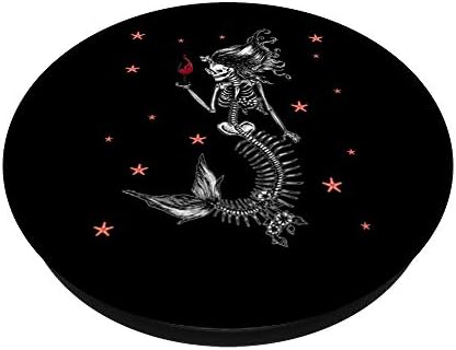 Zombie Red Hearts Skeleton Mermaid Cool Bones Monster Horror PopSockets PopGrip: Swappable Grip for Phones & Tablets – Enhanced Compatibility and Speed