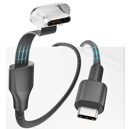 10 ft USB C to USB C Charging Cable – 60 W Fast Charge with Right-Angle Connector for Enhanced Durability and Comfort – Compatible with Steam Deck, ROG Ally, i Phone 16/15 Pro Max, Samsung S23/S22/S21, Mac Book – Tangle-Free Flat Design for Effortless Storage and Use