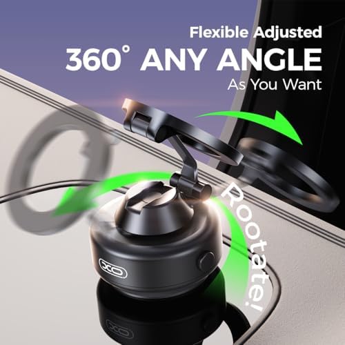 Electric Vacuum Magnetic Suction Phone Holder for Magsafe,360° Adjustable Magnetic Car Phone Mount,Foldable Portable Cell Phone Holder for iPhone 16/15/14/13/12 Series (Not Charge Phone) – Enhanced Compatibility and Speed