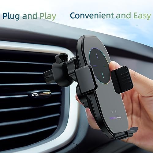 Revolutionary Wireless Car Vent Phone Mount with Military-Grade Stability – Fast Qi Charging and Adjustable Viewing for i Phone & Android – Secure Hands-Free Smartphone Holder for Effortless Navigation and Connectivity on the Road