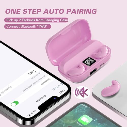 Ultra-Discreet Invisible Sleep Wireless Earbuds – IPX5 Waterproof Mini Earphones for Side Sleepers – Tiny Comfortable Wireless Headphones for Ultimate Sleep Experience – Enhanced Compatibility with Long Battery Life for Peaceful Nights