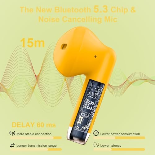 Light Pink Bluetooth 5.3 Wireless Earbuds – Exceptional Noise Cancelling Sports Headphones with IP7 Waterproof Design for Unmatched Outdoor Performance – 32 Hours of Playtime & Quick USB-C Charging for Ultimate Audio Convenience