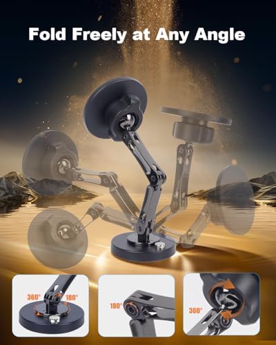 Transform Your Driving Dynamics with the Ultimate Magnetic Phone Mount: Engineered for Dual Arms Stability & 360° Viewing Flexibility – Universal Adhesive Base for Versatile Car Dashboard, Desktop, or Wall Use – Perfectly Compatible with i Phone 16/15 & All Smartphone Models – Enhance Convenience & Prioritize Safety on the Road