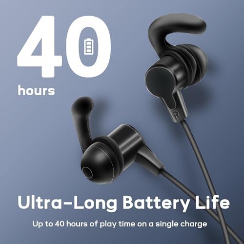 Advanced Bluetooth 5.4 apt X Wireless Earbuds – Ultra-Lightweight Magnetic Neckband Design for Uninterrupted Connectivity, 40-Hour Battery Life, and IPX7 Waterproof Durability – Ideal for Fitness Fanatics and Outdoor Runners Seeking Exceptional Sound Quality and Comfort