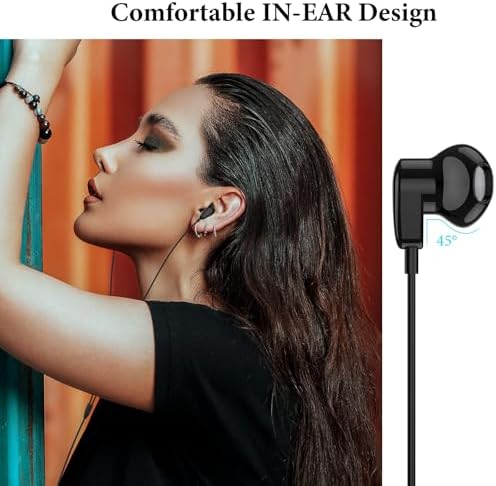 USB C Headphones for i Pad Pro & i Phone 16 – Hi-Fi Stereo Wired Earbuds with Microphone & Volume Control – Ultimate Compatibility for Samsung Galaxy S24, Pixel 9, One Plus 9 – Premium Noise Reduction Technology for Crisp Audio Clarity – Lightweight & Durable Design for Everyday Use