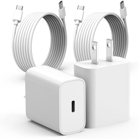 20 W USB-C Fast Charger with 6 FT Cable for i Phone and i Pad – High-Speed Power Adapter for i Phone 16/15 Series & i Pad Pro – Compact, Durable, and Travel-Friendly Charging Solution with Enhanced Safety Features