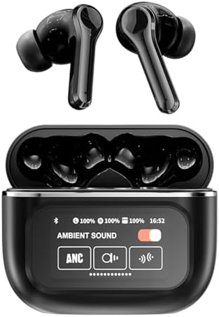 Touch Screen ANC Wireless Earbuds – Next-Gen Bluetooth 5.4 In-Ear Headphones with Premium Noise Cancellation for i Phone & Android – Superior Sound Quality, Comfortable Fit, Perfect for All-Day Listening