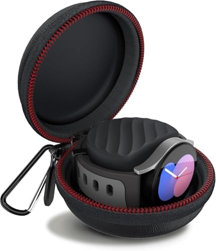 EMallee Portable Galaxy Watch Charger Holder & Travel Case with USB-C Charger – Premium Protection for Samsung Galaxy Watch 7 Ultra, 6 Classic, 5 Pro, 4 Classic, Active 2 – Lightweight, Durable, and Stylish Storage Solution for On-the-Go Use