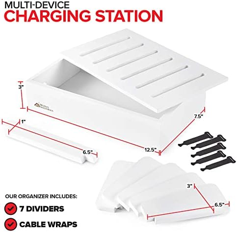 Sustainable Bamboo Charging Station: Elegant Multi-Device Dock for i Phones, Androids, Tablets & Laptops – Fast Charging Organizer for a Tidy Workspace and Enhanced Productivity