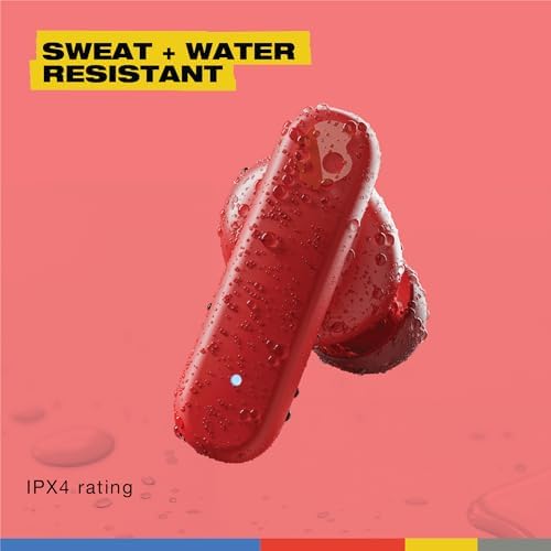 Skullcandy Smokin’ Buds Wireless Earbuds – Premium Bluetooth Headphones with Enhanced Noise Isolation, 20-Hour Playtime, IPX4 Sweat-Resistant Design – Ideal for Fitness Enthusiasts and Seamless Hands-Free Communication on i Phone & Android Devices