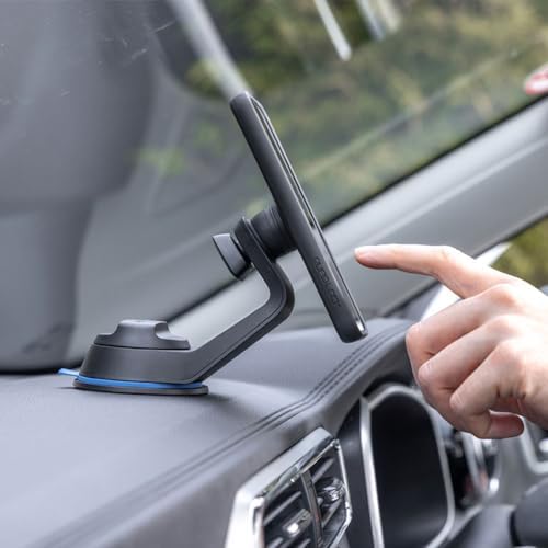 Experience Ultimate Stability with the Quad Lock Suction Car Phone Holder – Precision Engineered for i Phone, Galaxy, Pixel, and Universal Adapters – Effortless Hands-Free Navigation and 360-Degree Viewing Flexibility – Sleek Dashboard and Windshield Mount for Enhanced Driving Safety and Convenience