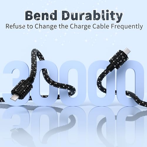 Stylish Bling Diamond USB C to USB C Charging Cable – 4 FT Length for i Phone 16, Samsung Galaxy S25/S24, i Pad Pro & Air – Fast Charging & Enhanced Compatibility for Ultimate Performance and Elegance