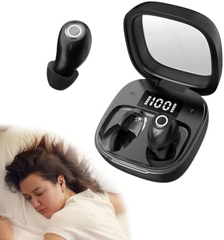 Invisible Wireless Bluetooth Sleep Earbuds for Side Sleepers – Ultra-Comfort Noise Cancelling Design with IPX3 Waterproofing & Digital Battery Life Indicator for Optimal Rest and Active Lifestyle