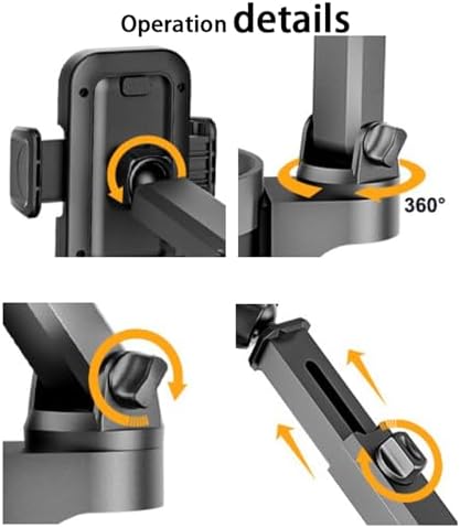 Ultimate 360° Rotating Cup Holder Phone Mount – Adjustable Smartphone Holder for Safe Driving in Trucks & Cars – Perfect Compatibility with i Phone & Android for Hands-Free Navigation and Calls – Enhanced Stability, Height Customization, and Durable Design for Daily Use