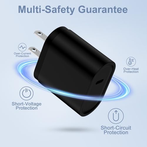 20 W USB-C Fast Charging Block: High-Efficiency Power Adapter for Google Pixel 9 Pro, i Phone 16 Pro Max & Samsung Galaxy Devices – Compact Design, Optimal Compatibility, and Advanced Safety Features for On-the-Go Charging Solutions