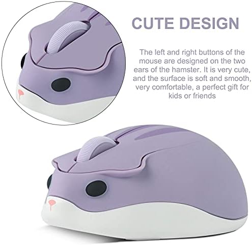 Adorable CHUYI Hamster Wireless Silent Mouse – 1200 DPI Lightweight Cordless Computer Mouse for Kids, Perfect Gift for Home, School & Travel – Fun & Functional Design in Light Blue