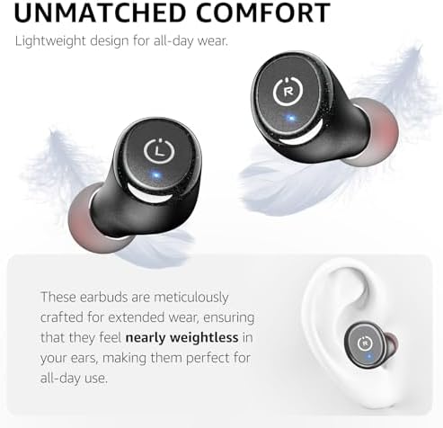 TOZO T10 Wireless Earbuds with Bluetooth 5.3 – Customizable EQ for Personalized Sound, Ergonomic Fit for Ultimate Comfort, 55 Hours Playtime, IPX8 Waterproof Rating, Wireless Charging Case – 2025 Enhanced Audio Experience for Active Lifestyles