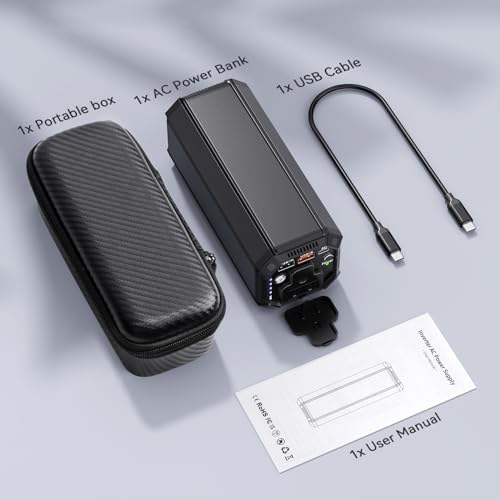 High-Capacity Portable Power Bank with 100 W AC Outlet – 98 Wh/27000 m Ah Fast Charging Laptop Charger with 65 W PD USB-C for Business Trips and Outdoor Adventures – Ultimate Backup Power Source for All Devices