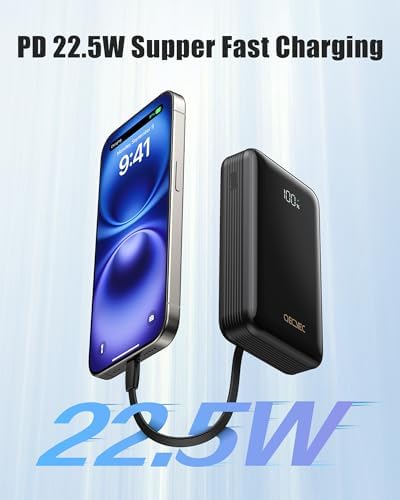 High-Capacity 20000 m Ah Portable Charger – 22.5 W Fast Charging Power Bank for i Phone, Samsung & Android Devices – Essential Travel Accessory in Vibrant Yellow for On-the-Go Power Solutions