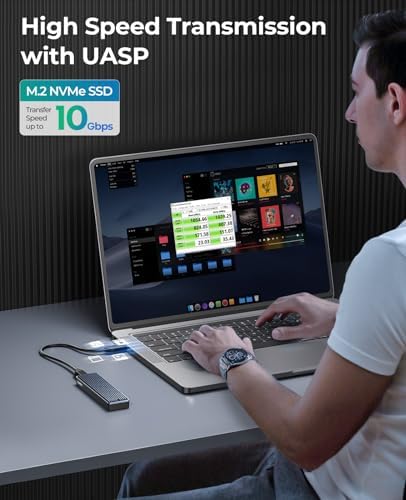 Elevate Your Storage Solutions with the ORICO M.2 NVMe SSD Enclosure – USB 3.1 Gen 2 Adapter for Ultra-Fast 10 Gbps Data Transfer, Supports 8 TB M.2 SSDs (2230/2242/2260/2280) with UASP for Enhanced Speed and Compatibility – Perfect for Gamers, Creative Professionals, and Data Enthusiasts