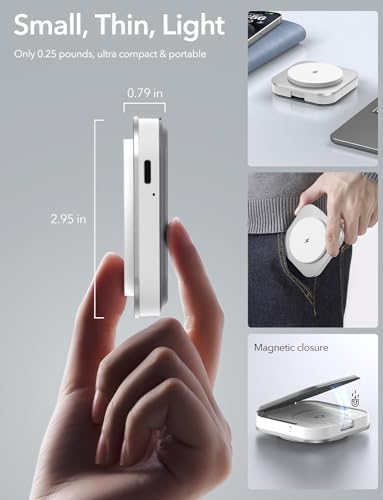 Ultimate 3-in-1 Foldable Magnetic Wireless Charger with Aluminum Alloy Stand – Sleek Mag Safe Charging Station for i Phone 16, 15, 14, 13, 12 Series, Apple Watch & Air Pods with PD 20 W USB-C Adapter – Portable & High-Speed Charging Solution
