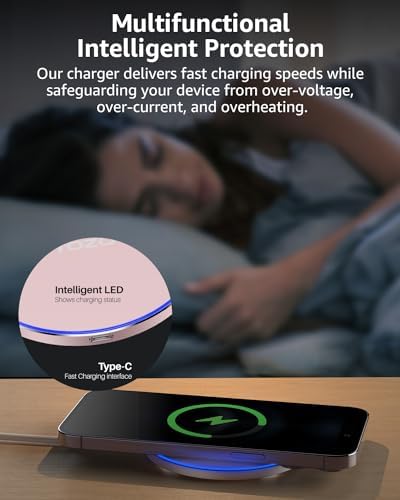 TOZO 2025 Enhanced 15 W Max Fast Wireless Charging Pad – Sleek Gray Charger for i Phone 16/15/14/13/12 Series & Samsung Galaxy S24/S23/S22 – Anti-Slip Design for Secure Charging – Lightweight & Portable Qi-Compatible Accessory for Effortless Power Delivery