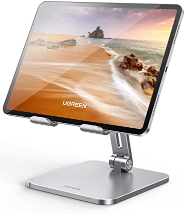 UGREEN Adjustable Tablet Stand for i Pad – Sturdy Aluminum Desk Holder with Enhanced Stability for Pro, Air, and Mini Models – Optimized Viewing Comfort, Portable Design, and Sleek Black Finish – Ideal Home & Office Accessory