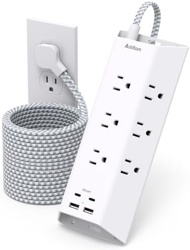 Ultimate Power and Charging Solution: Addtam 15 ft Surge Protector Power Strip with 9 Outlets & 4 USB Ports – Ideal for Home, Office, and College Dorms – Enhanced Surge Protection & Fast Charging Capability