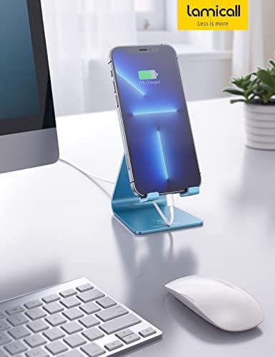 Lamicall Ergonomic Adjustable Smartphone Stand – Versatile Hands-Free Dock for i Phone 16, 15, 14, Plus, Pro Max, 13, 12, X, XS & All Android Phones (4-8″) – Sleek Black Finish with Anti-Slip Grip for Enhanced Efficiency and Comfort at Home or Office – Optimize Your Workspace with Customizable Viewing Angles and Superior Stability