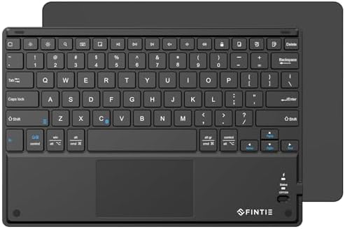 FINTIE Ultra-Slim 4 mm Wireless Bluetooth Keyboard with Multi-Touch Touchpad – Perfect Companion for i Pad, i Phone, Samsung Galaxy, Microsoft Surface & More – Portable, Rechargeable & Versatile Computer Accessory for Effortless Typing and Navigation