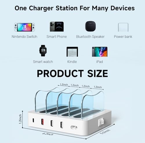 Ultimate 4-Port USB Fast Charging Station – Smart Multi-Device Dock for Phones & Tablets – Universal Charging Hub with Enhanced Safety Features – Sleek Design for Home & Office Efficiency – Rapid Power Delivery Solution