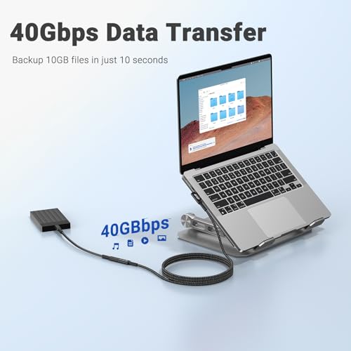 Innovative L-Shaped USB C Extension Cable (2 Pack, 6.6 Ft) – 240 W Power Delivery, 40 Gbps High-Speed Data Transfer, Durable Nylon Braided Design for i Phone 16, i Pad, Mac Book & Mag Safe – Optimal Flexibility for Tightly Spaced Connections