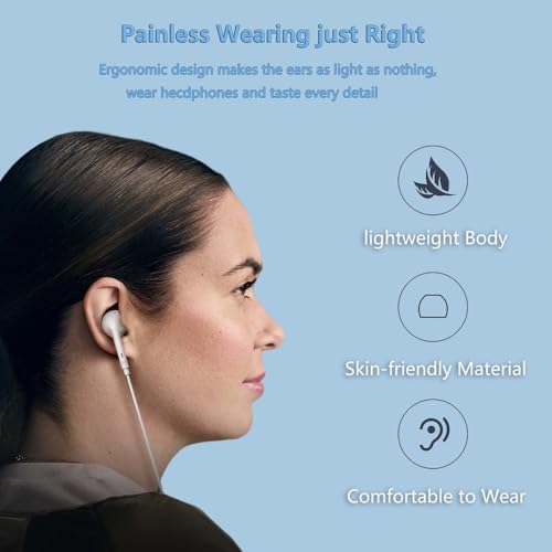 Premium Lightning Connector Earbuds for i Phone – Superior Sound & Hands-Free Calling with In-Line Mic & Volume Control – Officially Certified for i Phone 14/13/12/SE/11/XR/XS/X/7/7 Plus/8/8 Plus – Lightweight Design for Effortless Portability and Audio Management