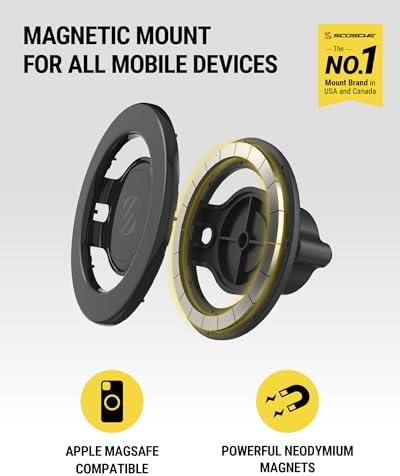 Revolutionize Your Driving Experience with Scosche Magic Mount™ SMSCUP – Adjustable Gooseneck Magnetic Phone Holder for Car, Compatible with i Phone 16-12 Series & Android Devices, Mag Safe Technology, Effortless Hands-Free Navigation, Secure Cup Holder Fit, Effortless Installation