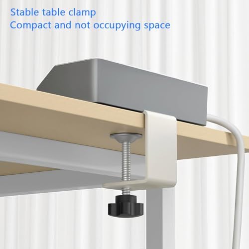 Revolutionize Your Workspace with the Desk Clamp Power Strip Featuring 4 AC Outlets and 4 USB Ports, Including PD 20 W Fast Charging – 10 FT Extension Cord for Ultimate Flexibility, Surge Protection, and Sleek Design for Office Efficiency in White