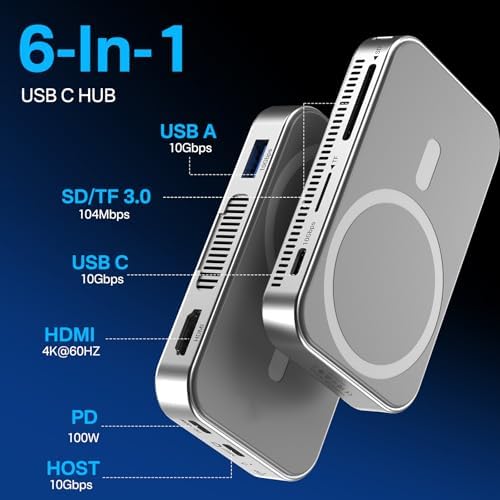 ACASIS 10 Gbps Magnetic M.2 NVMe SSD Enclosure & USB-C Docking Station with Cooling Fan – Ultimate Tool-Free Storage Solution for i Phone 16/15 Pro Series, Supports 2230/2242/2260/2280 Sizes, Unmatched Speed & Compatibility for Professionals and Enthusiasts