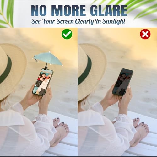 Smartphone Sunshade – Clip-On UV Protection Umbrella for Phones, Universal Fit Outdoor Accessory, Lightweight & Portable Sun Shield in Bright Yellow – Enhance Comfort & Visibility on Sunny Days
