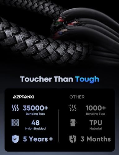 Elevate Your Charging Game with Our 20 Ft USB C Cable – Fast Charging & Data Sync for i Phone 15 Pro Max, Samsung Galaxy & More – Sturdy Double Braided Nylon Design for Ultimate Durability – Perfect for Home, Office, and Travel Needs