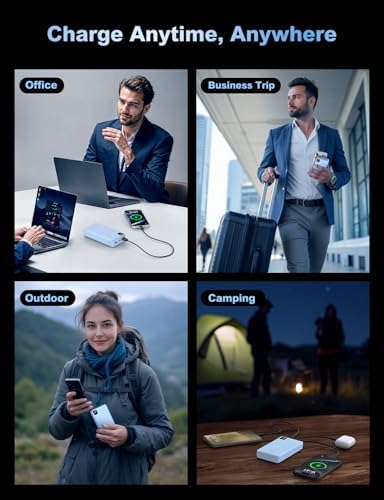 Massive 56,800 m Ah Portable Power Bank with 22.5 W Fast Charging – Triple Device Charging Capability, USB-C Compatibility & LED Battery Level Indicator – Essential Travel Companion for i Phone 16/15/14/13, Samsung Galaxy, and i Pad Users – Experience Uninterrupted Mobile Power Anytime, Anywhere