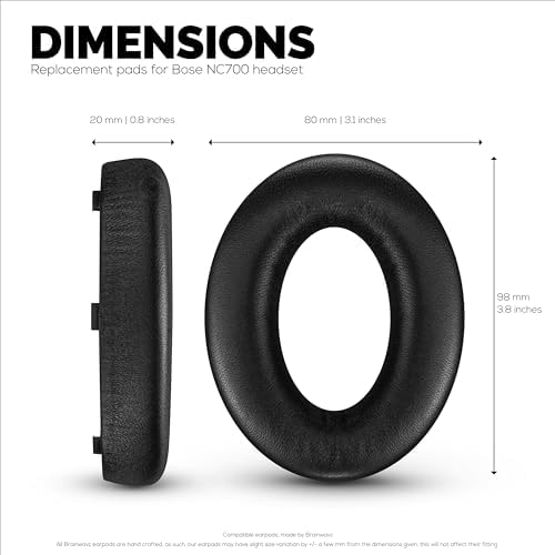 Upgrade Your Bose NC700 Experience with Brainwavz Premium Replacement Earpads – Soft PU Leather & Memory Foam for Ultimate Comfort and Enhanced Sound Quality – Effortless Installation in Minutes – Stylish Black Design for Superior Compatibility and Long-Lasting Durability