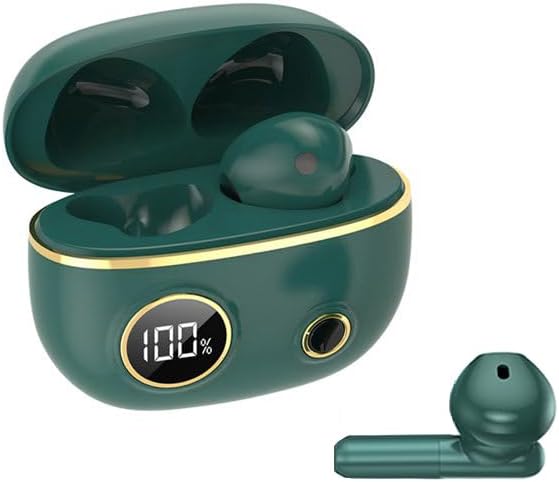Acuvar Bluetooth 5 Waterproof Earbuds with Microphone – Rechargeable USB-C Case & LCD Display for i OS & Android Devices (Purple) – Superior Sound, Ergonomic Comfort & Adventure-Ready Design