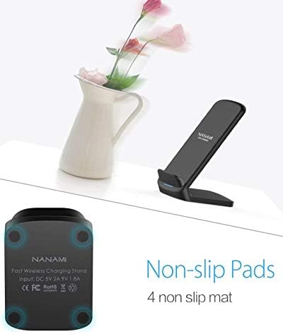 NANAMI Qi-Certified Fast Wireless Charging Stand – Ultimate Compatibility for Samsung Galaxy S25/S24/S23/S22/S21/S20 & i Phone 16/16 Pro/16 Pro Max/15/14/13 – Sleek Design, Rapid Power Delivery, and Adjustable Viewing Angles for a Seamless Charging Experience