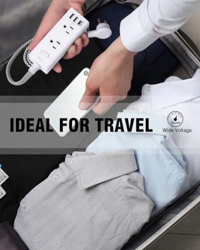 25 Ft Heavy-Duty Extension Cord with Surge Protection – One Beat Flat Plug Power Strip Featuring 6 Outlets & 3 USB Ports (Including USB-C) for Ultimate Device Connectivity in Home, Office, or Dorm Room – Enhanced Flexibility and Rapid Charging Solution