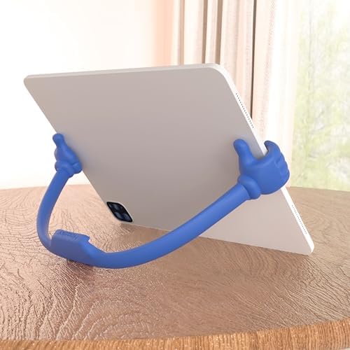 HONSKY 3361942 Thumbs Up Adjustable TPU Mobile Stand – Versatile Multi-Angle Holder for Phones & Tablets – Chic Blue & Black Design – Perfect for Hands-Free Viewing at Home or Office – Lightweight, Durable, and Effortless to Transport