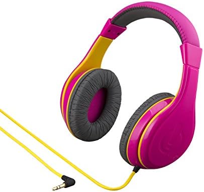 Vibrant Pink Over-Ear Headphones for Kids – Comfortable and Durable Wired Earphones with Safe Volume Control – Tangle-Free Design Ideal for Music, Movies, and Travel Adventures – Perfect Audio Companion for Young Listeners