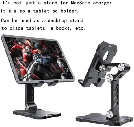 Adjustable Foldable Stand for MagSafe Charger, Desktop Holder Compatible with for iPhone 16 15 14 13 12 Series Cell Phone Wireless Charging Base Pad Mount Accessories – Enhanced Compatibility and Speed
