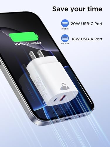 40 W 4-Port USB Wall Charger Duo – High-Speed Quick Charge 3.0 Adapter for i Phone 16/15/14/13/12/11 Pro Max, Samsung & Android Devices – Compact Power Block for Home, Office, and Travel Needs