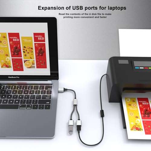 Fidioto 6.6 ft USB Extension Cable Splitter – Expand Your Connectivity with 1 Male to 4 Female Ports for Effortless Data Transfer and Charging – Ideal USB Hub Adapter for Printers, Keyboards, Flash Drives, Play Station, Laptops, and More, Ensuring Superior Compatibility and High-Speed Performance for All Your Peripheral Devices